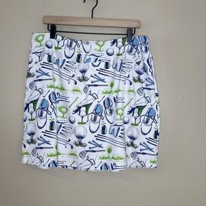 B SKINZ Athletic Pull On Golf Novelty Print Pickleball Skirt Skort‎ XXL Preppy